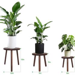 New 3-Pack Wood Plant Stands Indoor
