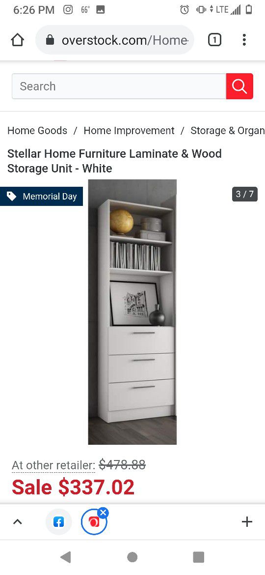 2 Drawer 2 Shelves Storage Unit
