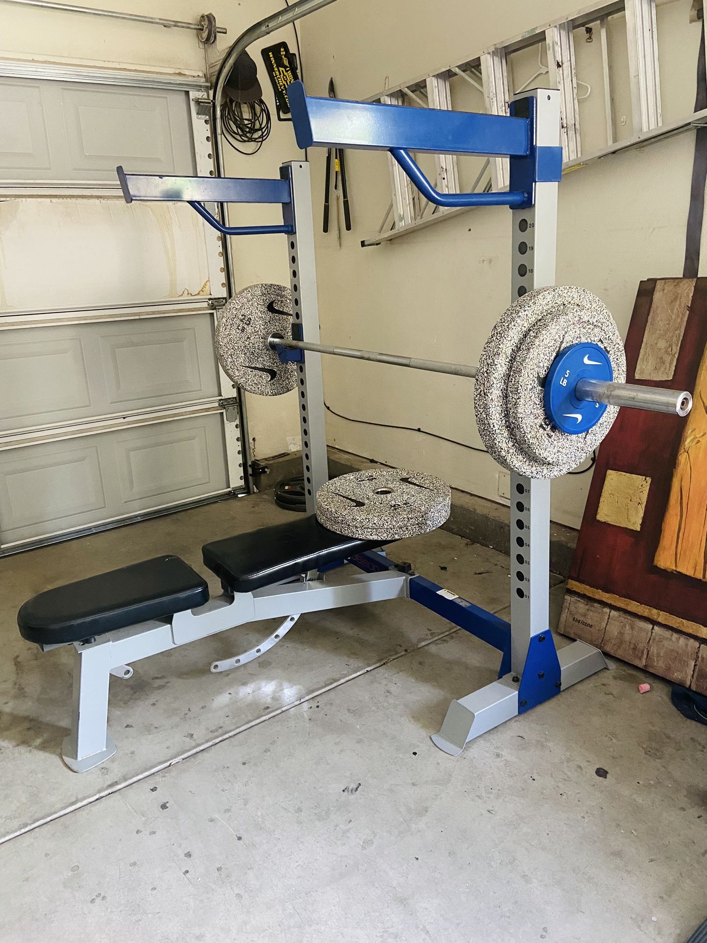 Weight Bench With Nike Plates