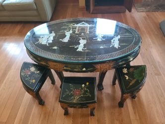 Oriental Mother Of Pearl Table 