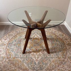 West Elm Jensen Glass Round Dining Table 