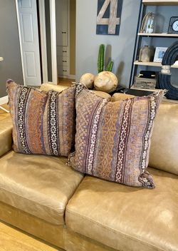 Set Of 2 Kilim Vintage Rug Handmade Large Throw Pillows