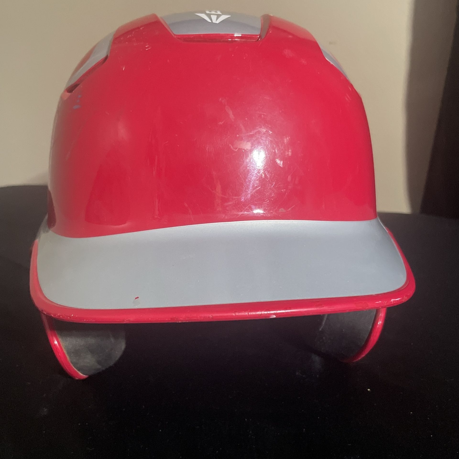 red easton baseball helmet
