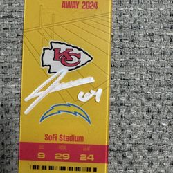 Wanye Morris Signed Autograph Commemorative Acrylic Week 4 Ticket - Beckett Coa - Kansas City Chiefs