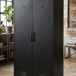 Metal two door storage locker