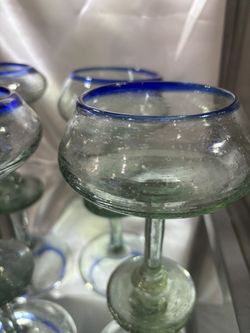 Ole! Hand Blown made In Mexico Margarita Glasses