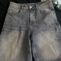 Jean shorts rhinestones Size L