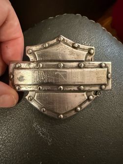 Vintage Harley Davidson Belt Buckle Gun Metal Gray