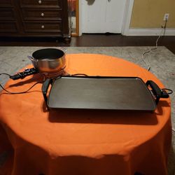 Presto Slimline Electric Griddle Cast Alluminum W/Cool Handles & Cuisinart Electric Fonfue Pot