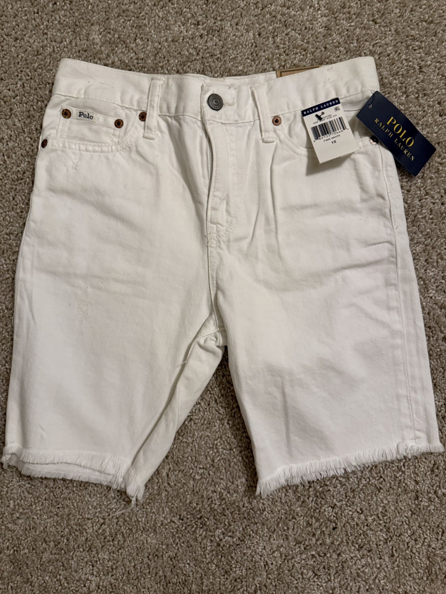 Boys Ralph Lauren Polo White Denim Shorts Never Worn