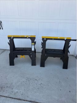 Folding sawhorses
