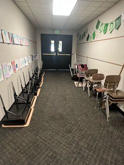 School desks and chairs