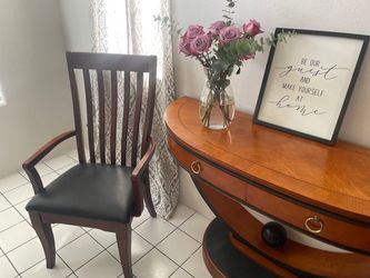 Cherry Wood Leather Dining Chairs (set of 4)