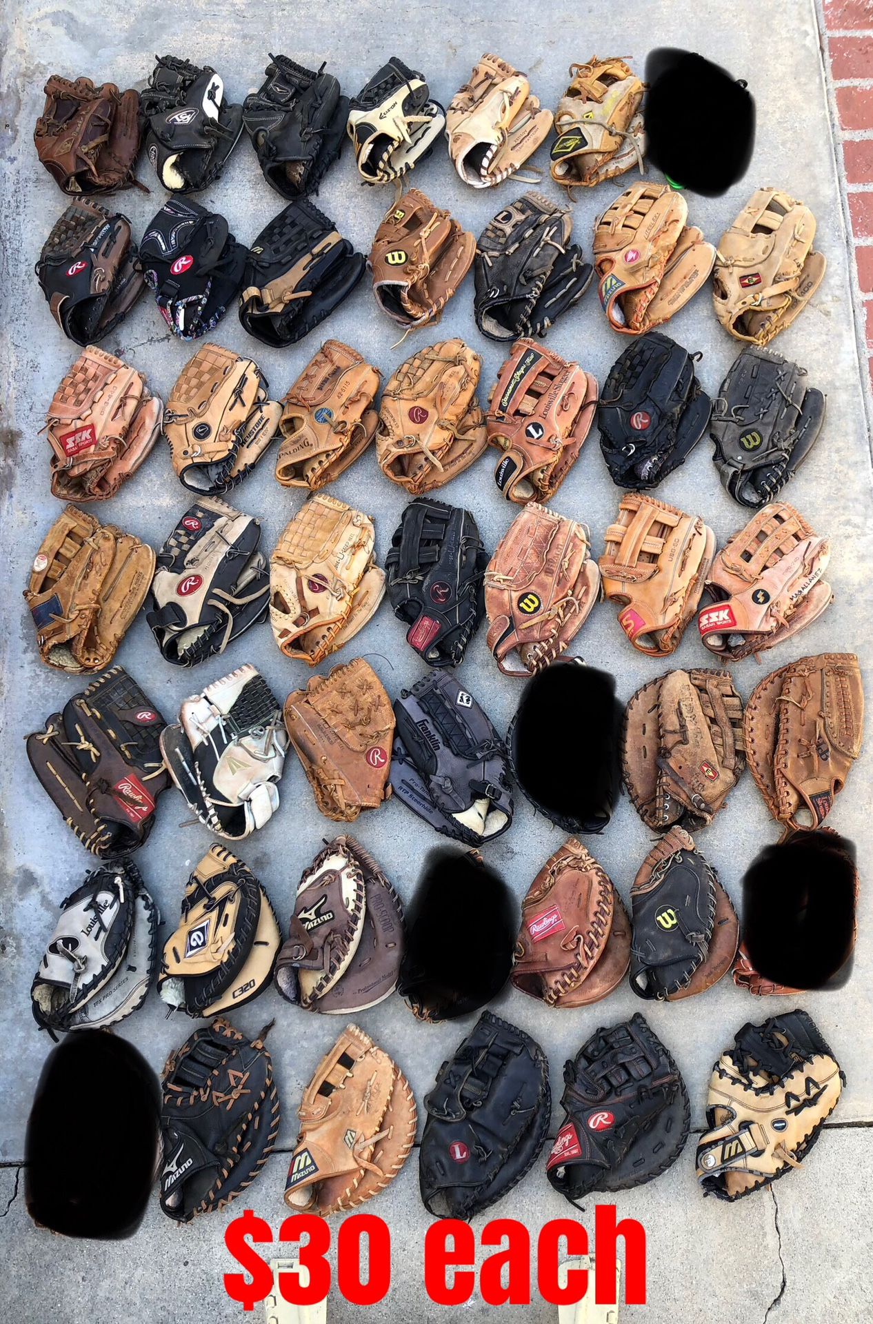 Baseball Gloves  $30 Each Firm! Have More Baseball and Softball Equipment Available On My Profile Page