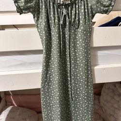 Green Dress With Flowers