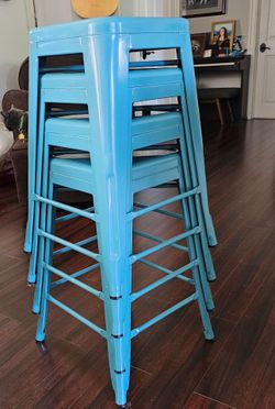 4 - Teal 24 inch barstools