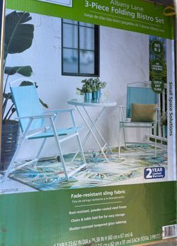 Mainstays Albany Lane 3-Piece Bistro Set, Aqua