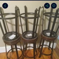 7 PIECES D307-124 ASHLEY STEWART CHALLIMAN RUSTIC STOOLS!!!!. ++++One FREE High Chair++++