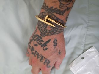 Gold nail bracelet
