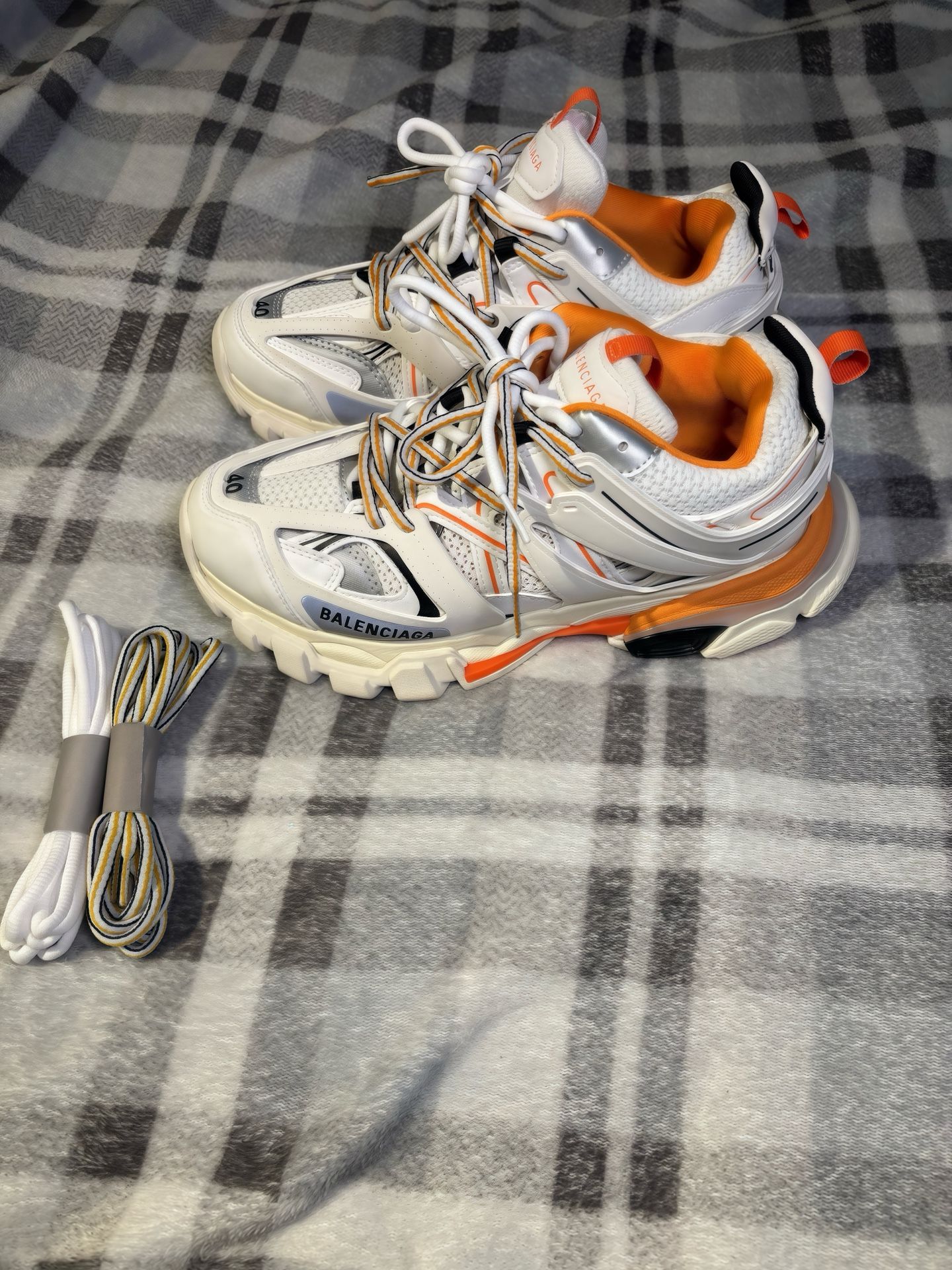 Balenciaga White and Orange Sneakers