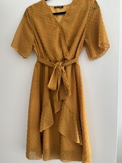 Small Mustard Above Knee Dress