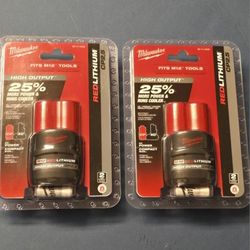 Milwaukee M12 (2) High Output CP 2.5Ah Battery Packs Brand New No Low Offers/Trades, Pls. Price is Firm. Pickup in  Burien