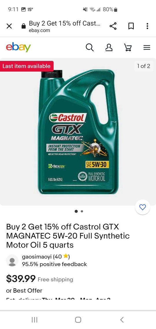Special Price Castrol Motor Oil 5w30 Full Synthetic Dexos Case 3GAL 5QT High Quality Available