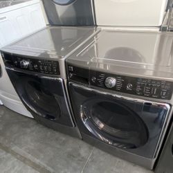 Graphite Steel Front Load Kenmore Steam Washer And Steam Dryer Electric