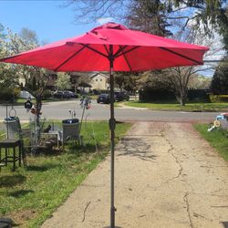 Price is firm.. 8 ft LED solar powered patio umbrella with stand