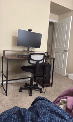 Industrial Computer Desk with chair