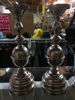 Heavy Silver Plated Candle Holders