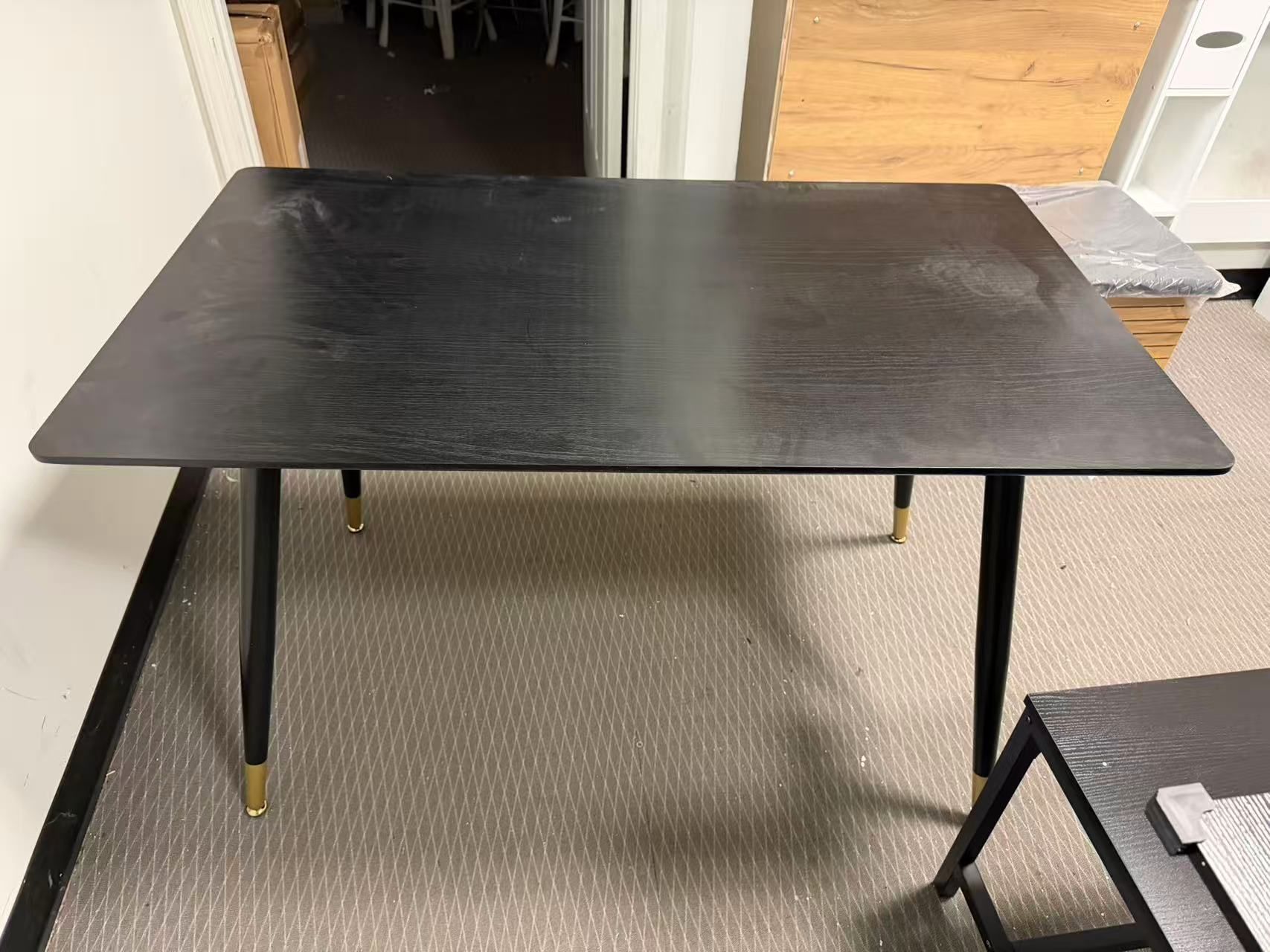 New 47" Dining Table for2-4Person, Black Wooden MDF Kitchen Dinner Table