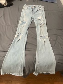 rue 21 light ripped boot cut jeans