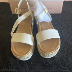 White Wedge Sandal Size 9