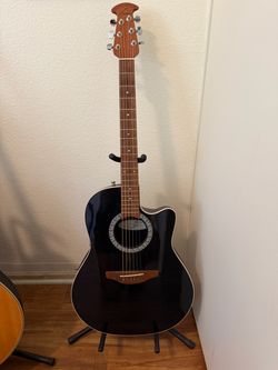 Ovation Celebrity Acoustic-Electric Guitar - Gloss Black Single Cutaway w/ Case