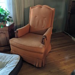 Vintage Orange Chaise Chair (Set Of 2)