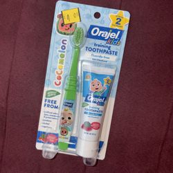 NWT Orajel Kids Cocomelon Fluoride-Free Training Toothpaste 0-3 Years