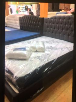 New Diamond Bed Frame with deluxe brand queen mattress