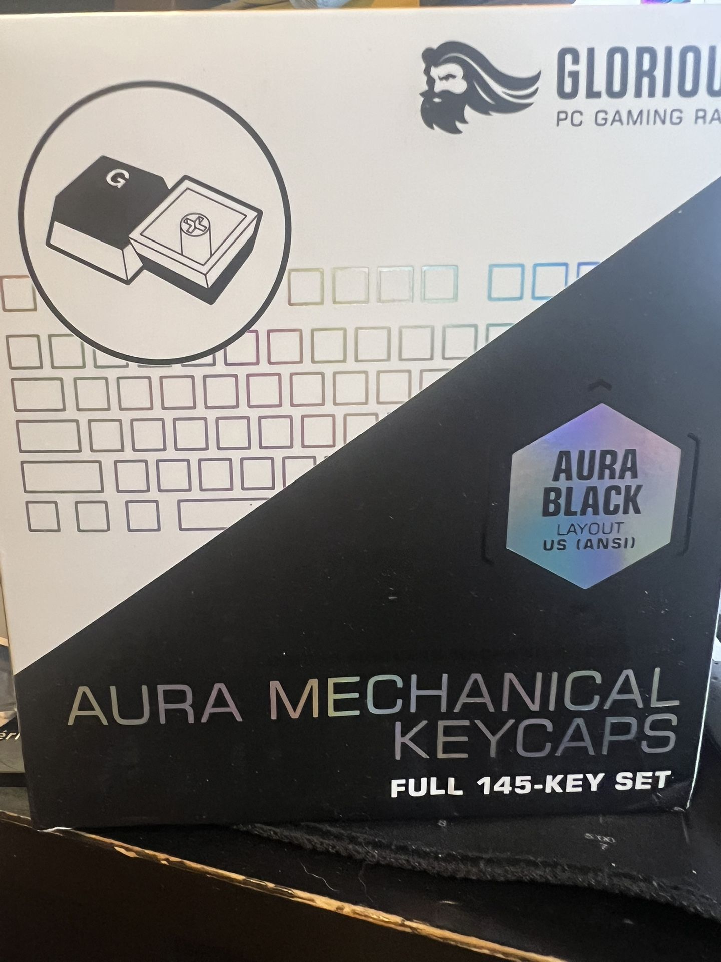 NEW! Glorious Aura Keycaps Black - 145 Keycaps