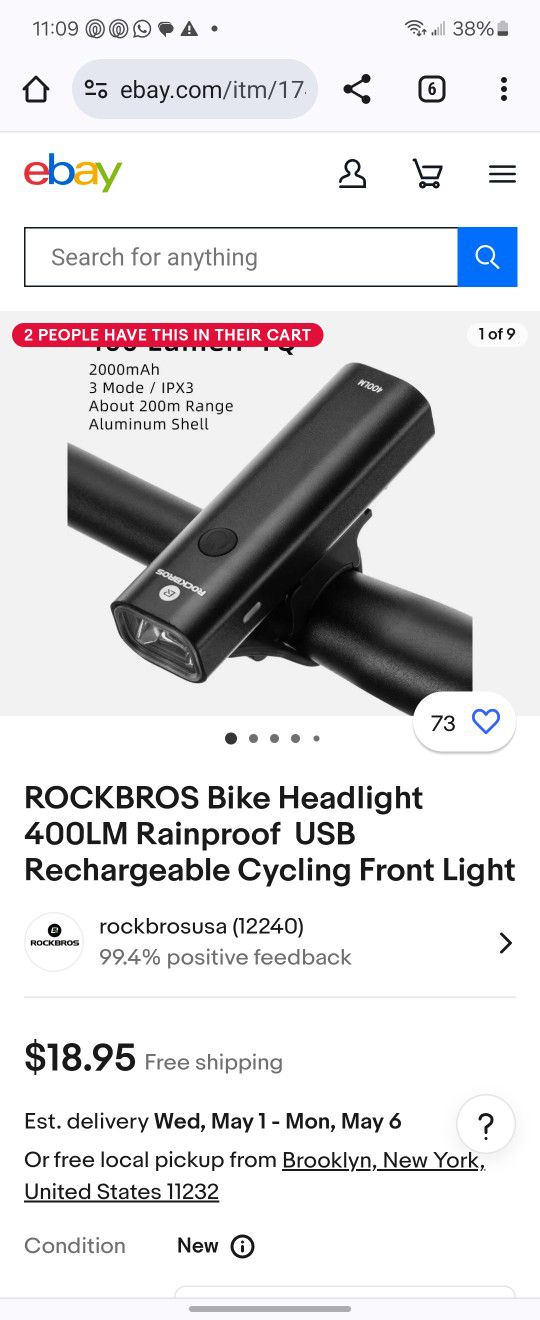 Rockbros 400LM Bike Light
