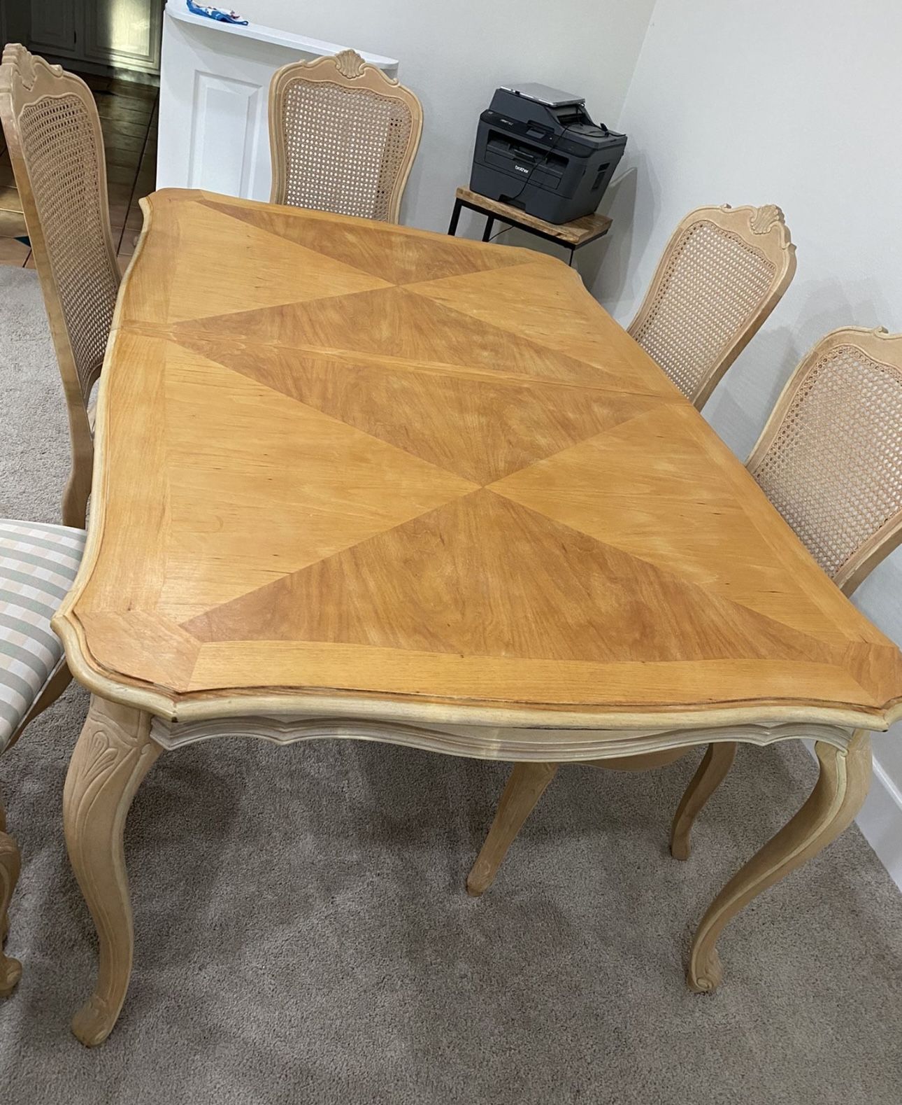 Solid Maple Wood Dining Table and Chairs