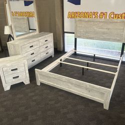Rustic White Queen Bedroom Set 