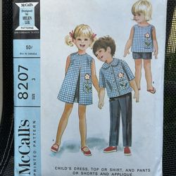 Uncut Vntg 1966 McCalls Sewing Pattern 8207 Child's Size 3