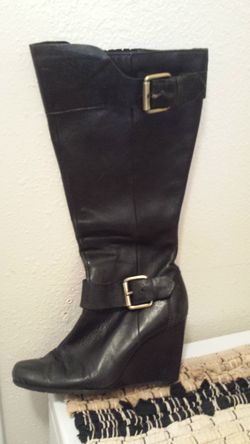 Leather Comfortable Wedge boots Sz 6 1/2