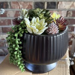 8” Planter Faux Succulents 