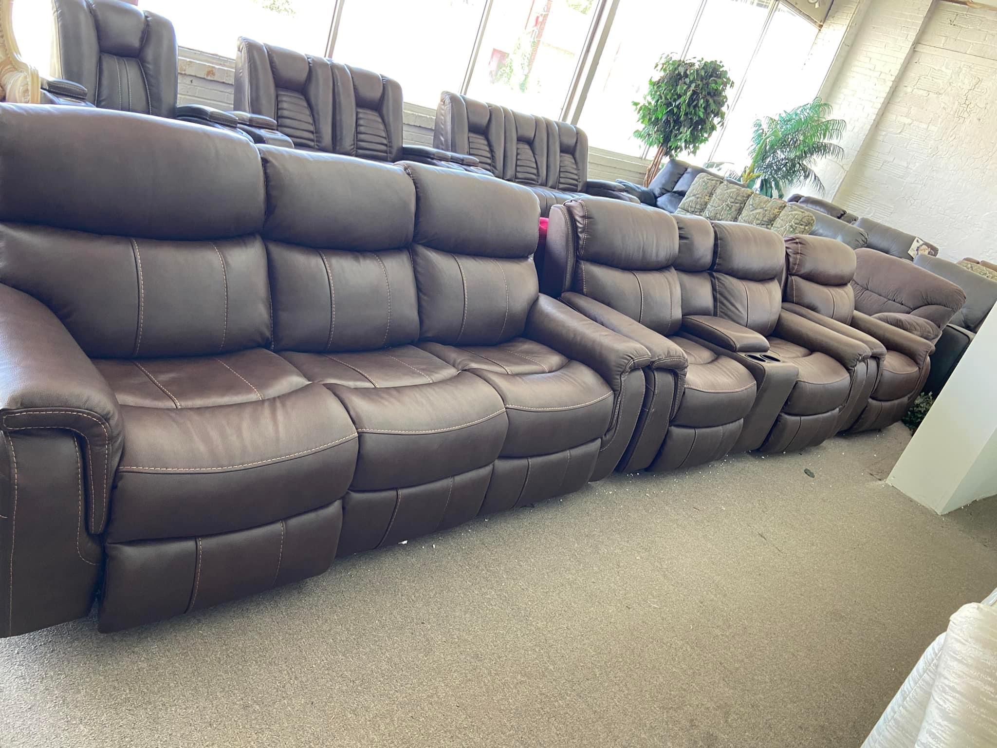 100% Leather Electric Sofa Set Recliner