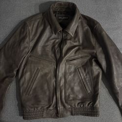 2000s Dolce & Gabbana Grey Lambskin Leather Jacket 