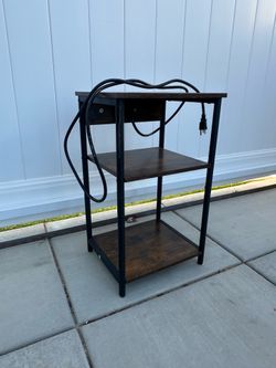 Industrial 3-Tier End Table with Power Outlet (6) available