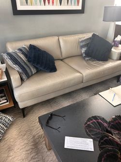 West Elm 76 inch leather sofa