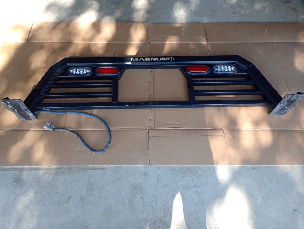 Magnum Headache Rack With Lights And Cut Out Window